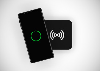 Smartphone Mobile Phone Charged Full Battery Wireless Charge 3D Render