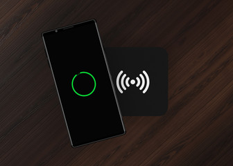 Smartphone Mobile Phone Charged Full Battery Wireless Charge 3D Render