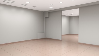 empty pavilion, interior visualization, 3D illustration