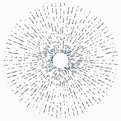 Obraz premium Vintage Sunburst Explosion Handdrawn Design Element Fireworks Black Rays