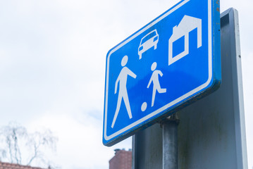 Dutch road sign: living street