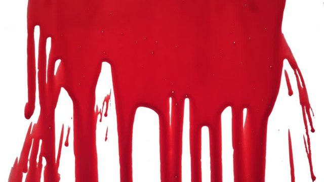 Streaks of blood pouring on a white surface