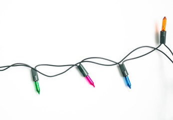 Christmas lights isolated on white background