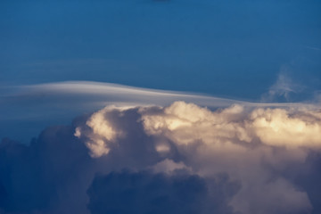 Moment of cloud and wind over sky