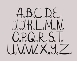 handwritten alphabet isolated