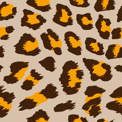 Ocelot pattern design - funny  drawing seamless leopard pattern. Lettering poster or t-shirt textile graphic design. / wallpaper, wrapping paper.