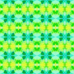 bright seamless pattern with green yellow, aqua marine and lime green colors. repeating background illustration can be used for wallpaper, creative backgrounds or textile fashion design