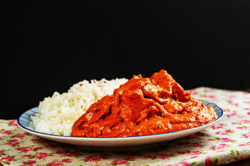 Handmade Indian curry chicken rice