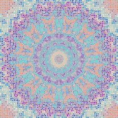 Seamless mosaic art pattern. Vector image. Polka dot.