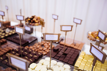 Fototapeta na wymiar Display of Belgian Chocolates