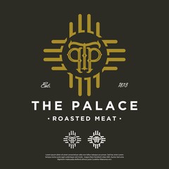 fancy classic monogram vector logo
