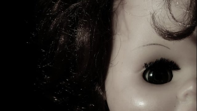 Portrait spooky devil doll.