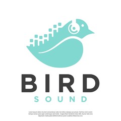 vector logo of a bird merged with the music spectrum