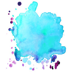 Abstract isolated vector watercolor stain.