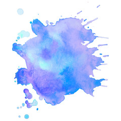 Abstract isolated vector watercolor stain.