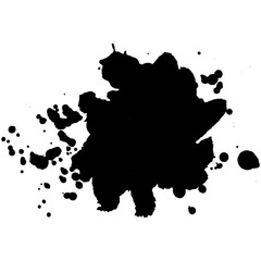 Abstract black ink blot background.