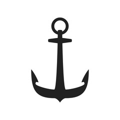 Nautical Anchor isolated white background. Ship anchor, vintage icon. Vector illustration for marine and heraldry design. EPS 10.