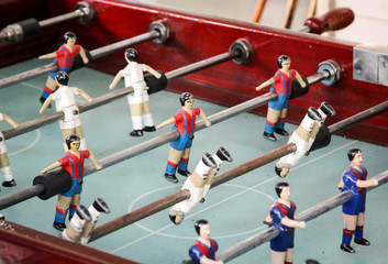 Fototapeta premium Detail eines Tischfußballspiel