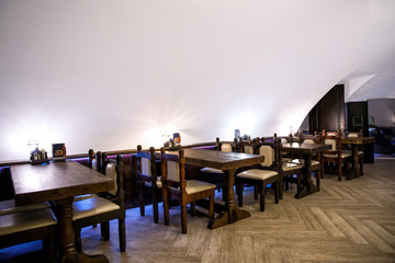 Restaurant interior with arched ceilings