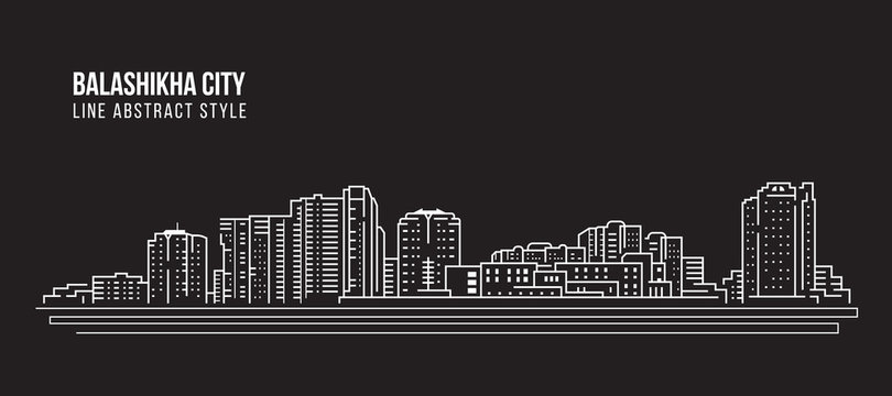Cityscape Building Line art Vector Illustration design - Balashikha city