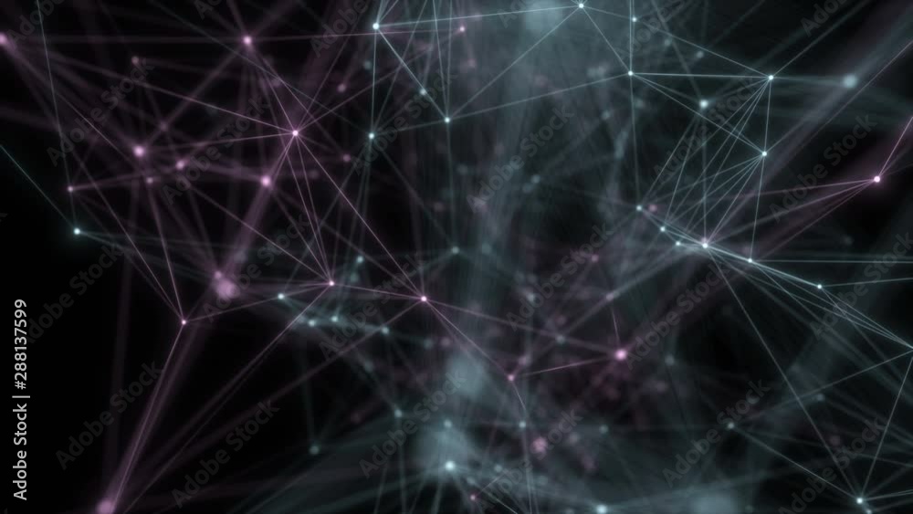 Poster abstract beautiful geometric background with plexus constellation effect. moving lines, dots and tri