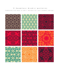 Set of Seamless moroccan pattern.