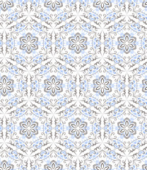 illustration of floral seamless pattern without gradient