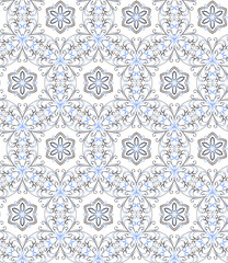 illustration of floral seamless pattern without gradient