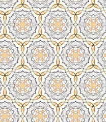 illustration of floral seamless pattern without gradient