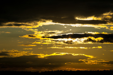 dramatic sky at sunset