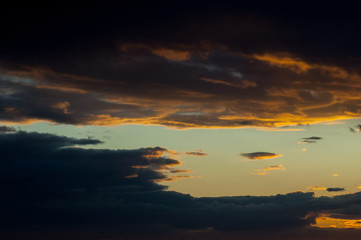 dramatic sky at sunset