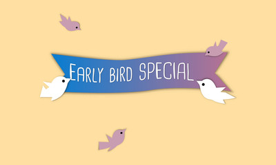 Early Bird Special discount sale event banner or poster for your website