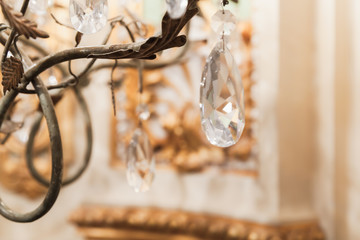 Close up photo of a luxury chandelier