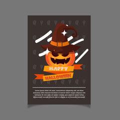 Halloween cute poster with PUMPKIN vector