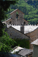 church in medieval village in the Ardeche valley