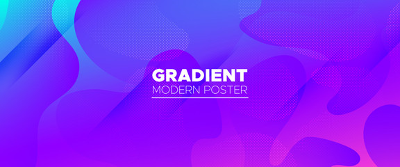 Dotted 3d Fluid Banner. Movement Illustration. 