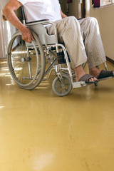 Senior male patient sitting in wheelchair