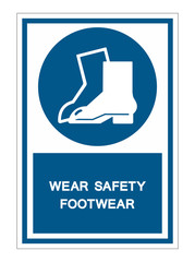 Symbol Wear Safety Footwear sign Isolate On White Background,Vector Illustration
