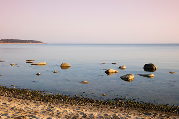 Abendlicht an der Ostseeküste, Klein Zicker, Mönchgut, Insel Rügen, Mecklenburg-Vorpommern, Deutschland, Europa