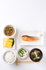 朝食イメージ、白