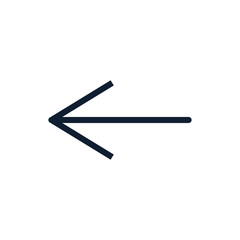 Arrow back outline icon. For web design. Vector illustration