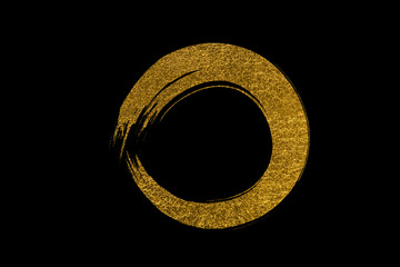Gold circle  on a black background