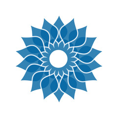 Light blue abstract geometric flower logo template. Business abstract icon isolated on white. Use for logo, sign, symbol, web, label, icon. Vector illustration