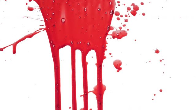 Streaks of blood pouring on a white surface