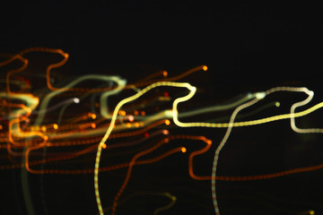 Abstract dark city lights long exposure background