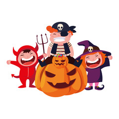 kids in halloween costumes image
