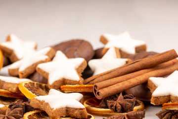 cinnamon stars with oranges for christmas