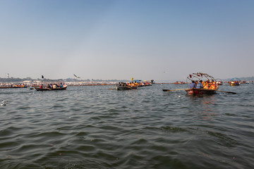 kumbh mela aroma and ganga rivier view