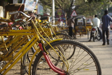Fototapeta na wymiar Chennai Cycle-Rickshaws