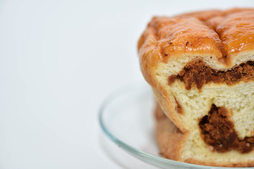 Bread and bakery on white background